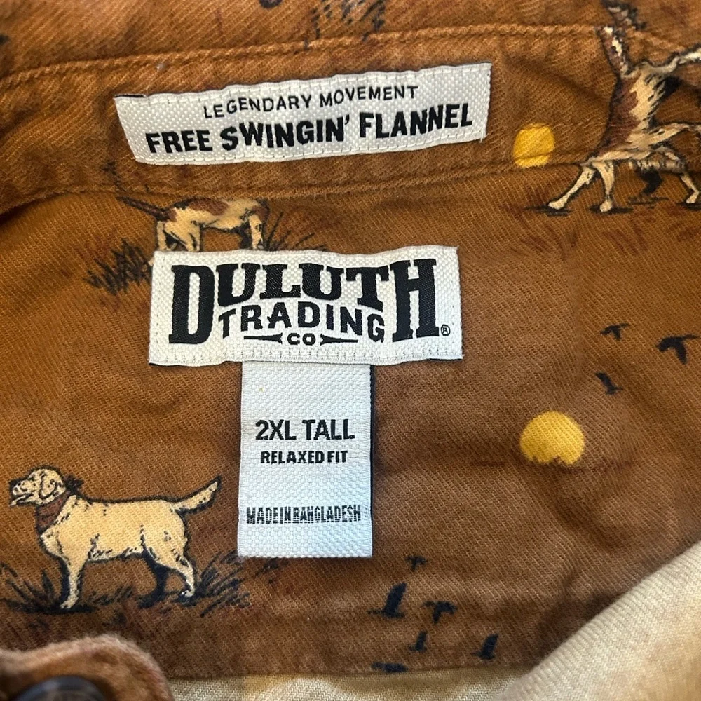 Duluth Trading Co Brown Printed Lightweight Dog-Pattern Shirt Jacket